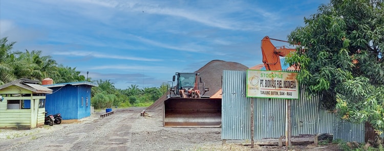 PT Biomass Fuel Indonesia stockpile facility entrance